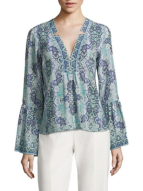 Nanette Lepore - Dewdrop Bell Sleeve Silk Top