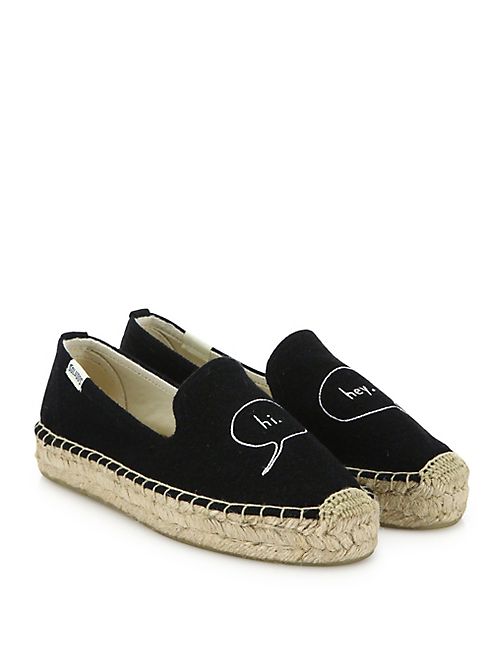 Soludos - Hi, Hey Speech Bubble Platform Espadrilles