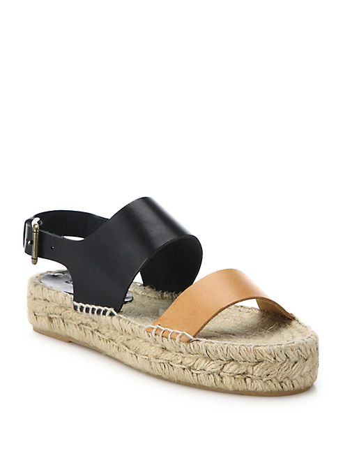 Soludos - Two-Tone Leather Platform Espadrille Sandals