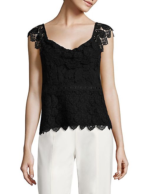 Nanette Lepore - Flutter Scalloped Trimmed Top