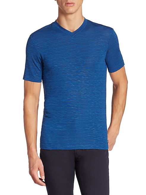 Armani Collezioni - Striped V-Neck Tee