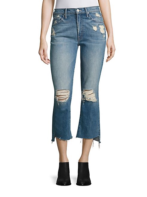 MOTHER - Insider Distressed Cropped Step Hem Jeans