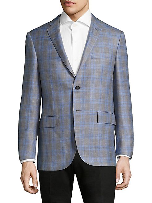 Corneliani - Plaid Regular-Fit Wool Blazer