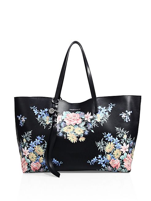 Alexander McQueen - Skull Open Floral Shopper Tote