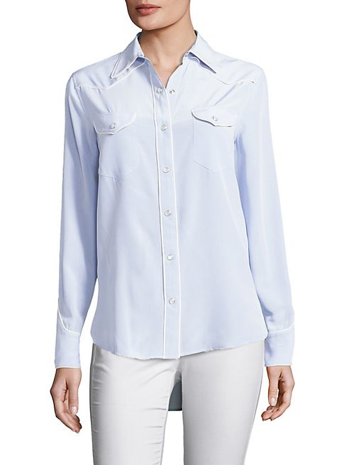 Rag & Bone - Jesse Piped Silk Blouse