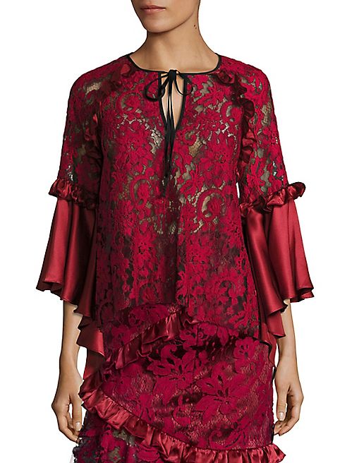 Romance Was Born - Queen of the Night Magnolia Lace Blouse