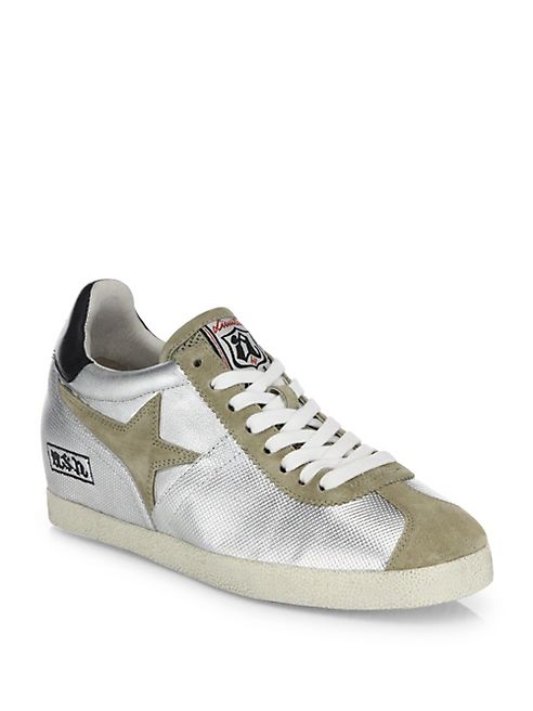 Ash - Guepard Ter Metallic Leather& Suede Wedge Sneakers