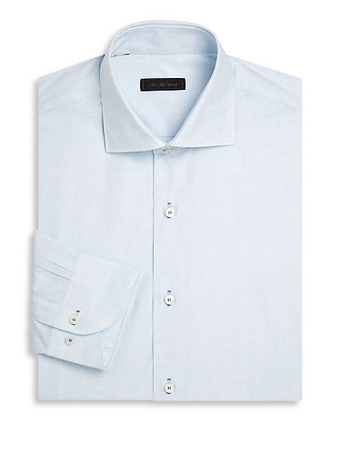 Saks Fifth Avenue Collection - Cross Hatch Print Dress Shirt