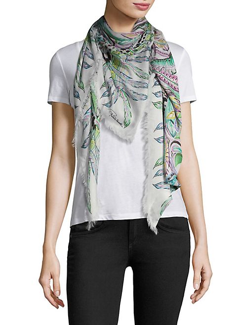 Roberto Cavalli - Feather Flowers Scarf