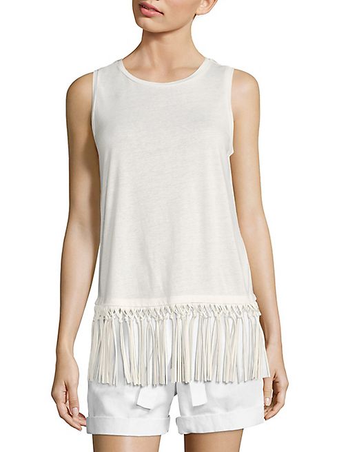 Polo Ralph Lauren - Fringe-Trim Jersey Tank Top