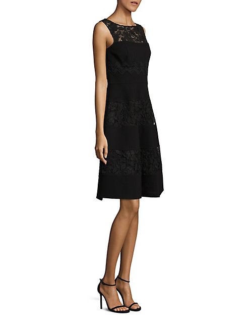 Teri Jon by Rickie Freeman - Lace Crepe Combo Dress