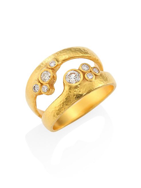 GURHAN - Pointelle Diamond & 22-24K Yellow Gold Dual Ring