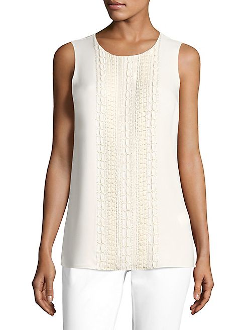 Lafayette 148 New York - Gio Beaded Silk Double Georgette Blouse