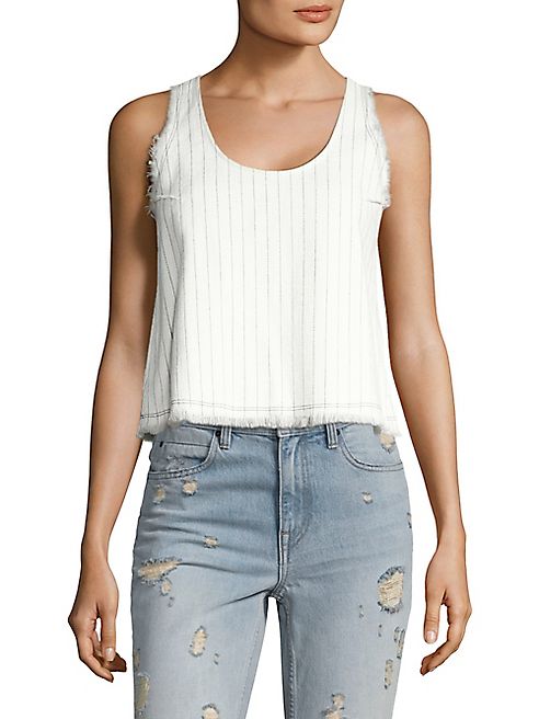 T by Alexander Wang - T by Cropped Cotton Burlap Tank Top