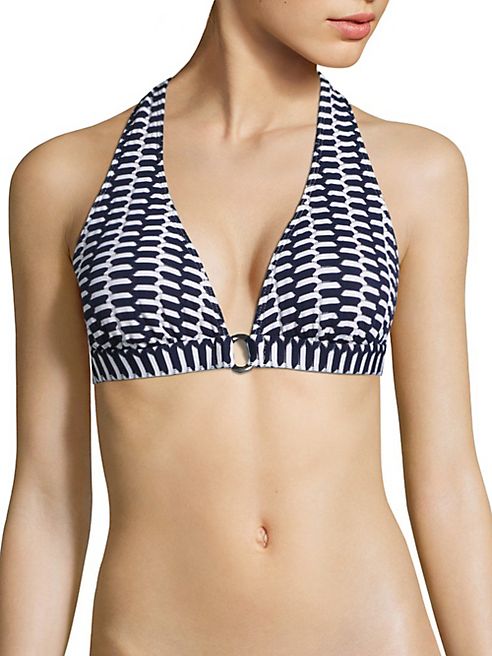 Shoshanna - Zigzag Ring Halter Bikini Top