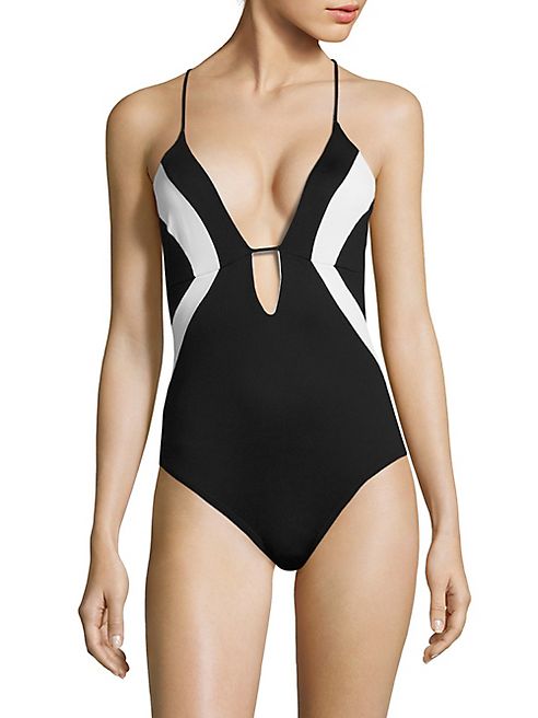 Shoshanna - Crossback High-Cut One-Piece Swimsuit