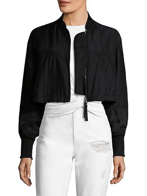 T by Alexander Wang - Cropped Bomber Jacket