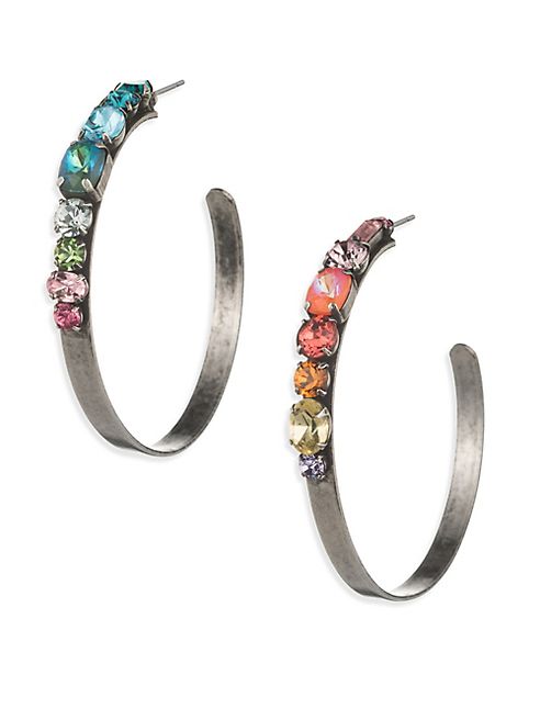 DANNIJO - Umija Multi-Crystal Hoop Earrings/2