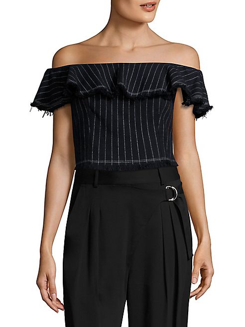 T by Alexander Wang - T by Cotton Burlap Cropped Top