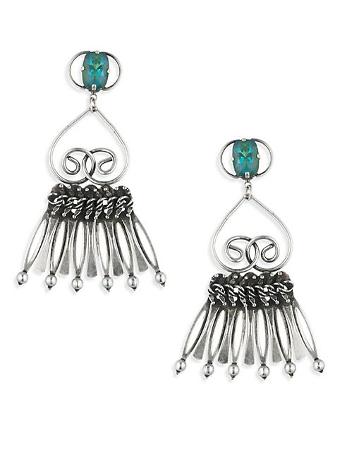 DANNIJO - Vert Crystal Fringe Drop Earrings