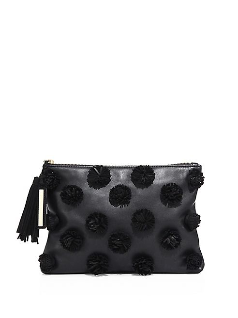 Loeffler Randall - Pom-Pom Leather Tassel Pouch