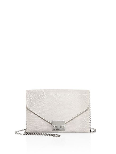 Loeffler Randall - Junior Lizard-Embossed Leather Lock Clutch