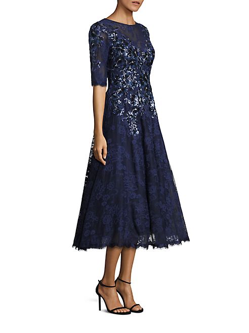 Teri Jon by Rickie Freeman - Embroidered Lace Dress