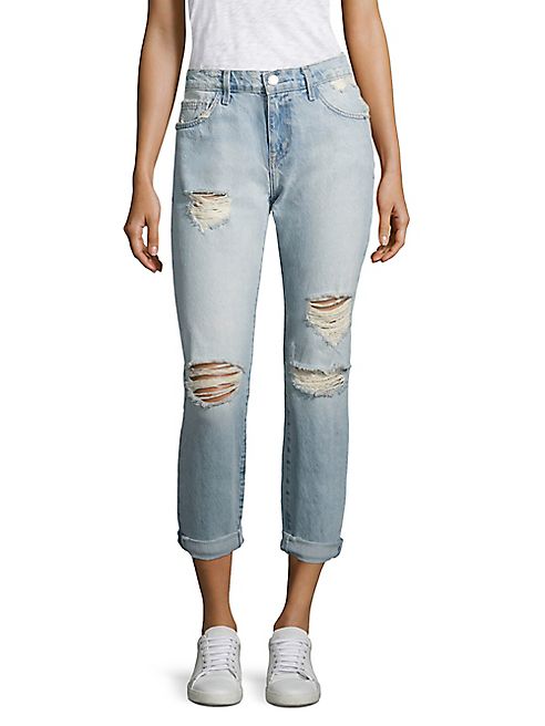 Current/Elliott - The Fling Distressed Boyfriend Jeans