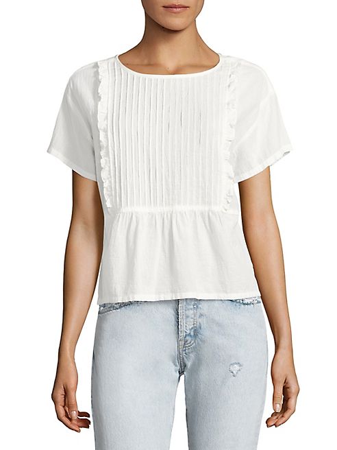 Current/Elliott - Pintuck Ruffle Top