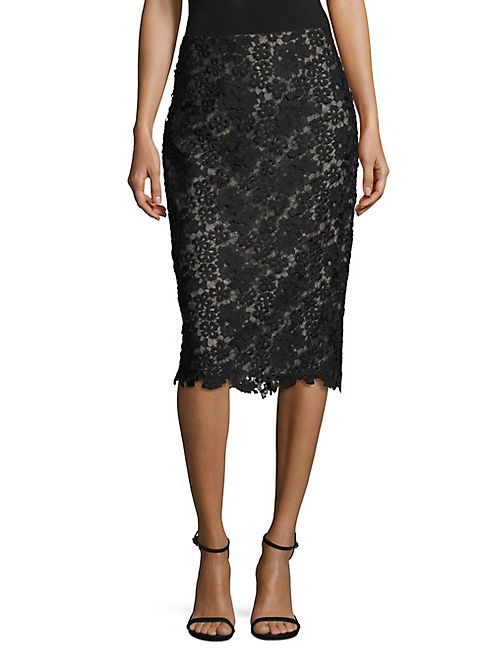 RENE RUIZ - Sheer Lace Pencil Skirt