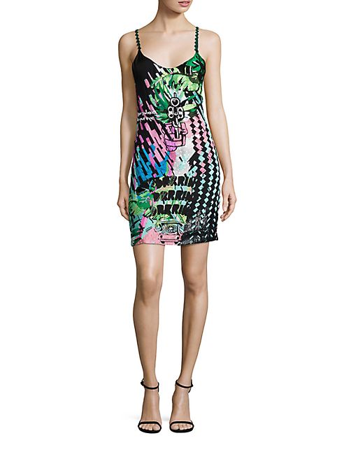 Roberta Einer - Galaxy Embellished Silk Slip Dress