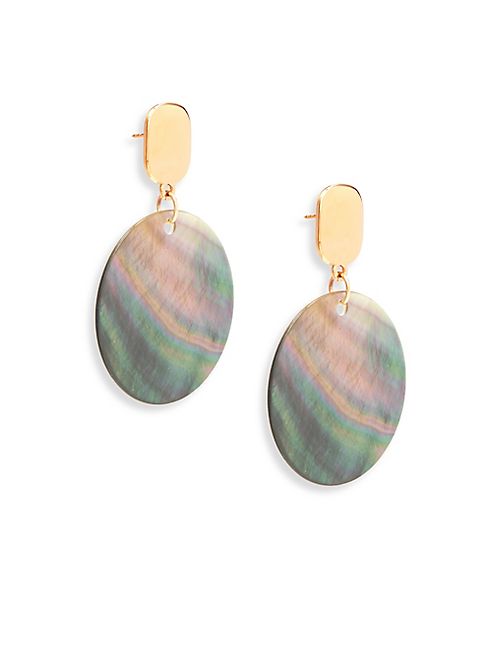 Nest - Statement Grey Mother-Of-Pearl Drop Earrings