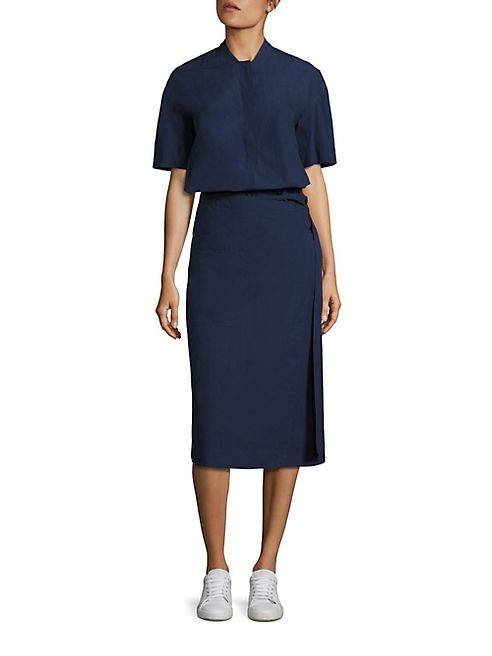 DKNY - Cotton Poplin Wrap Dress