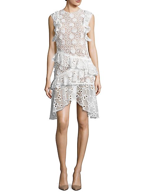 Alexis - Arleigh Sleeveless Floral Lace Ruffle Dress