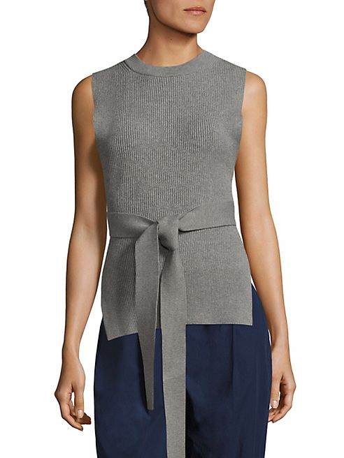 DKNY - Ribbed Belted Pullover