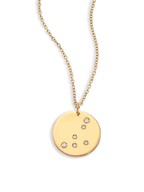 Bare - Constellations Capricorn Diamond & 18K Yellow Gold Pendant Necklace