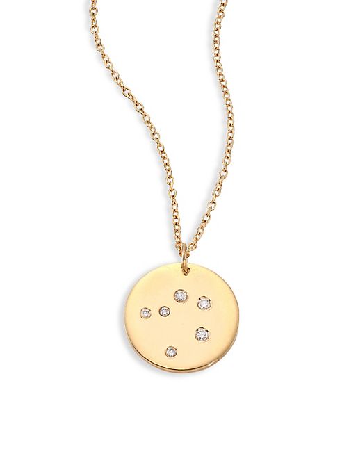 Bare - Constellations Libra Diamond & 18K Yellow Gold Pendant Necklace