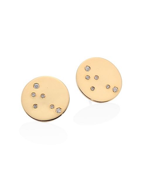 Bare - Constellations Capricorn Diamond & 18K Yellow Gold Stud Earrings