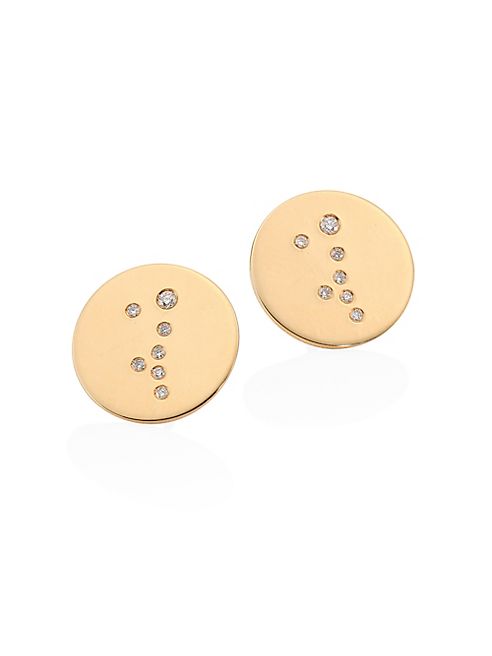 Bare - Constellations Taurus Diamond & 18K Yellow Gold Stud Earrings