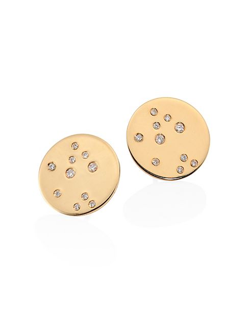 Bare - Constellations Scorpio Diamond & 18K Yellow Gold Stud Earrings