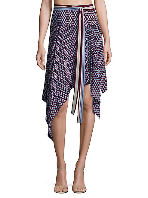 Alexis - Danica Polka Dot Silk Wrap Skirt