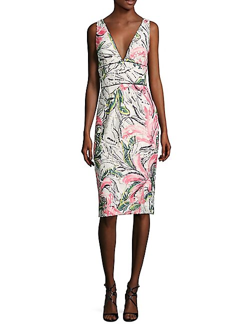 Kay Unger - Sleeveless Floral Cocktail Dress