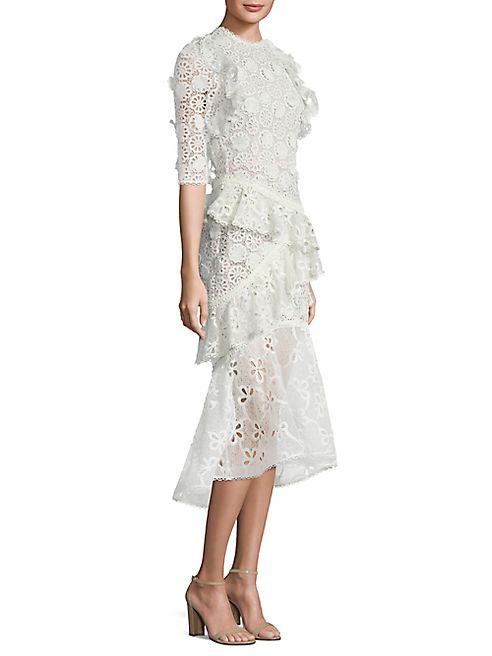 Alexis - Mikaela Open-Back Ruffled Lace Dress