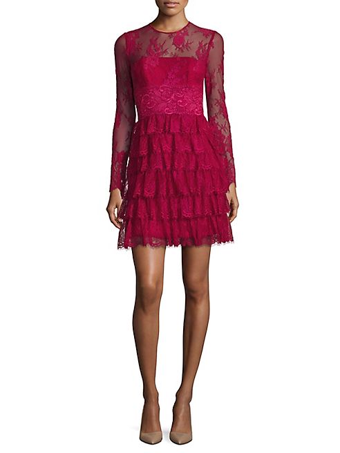 ML Monique Lhuillier - Floral Lace Dress