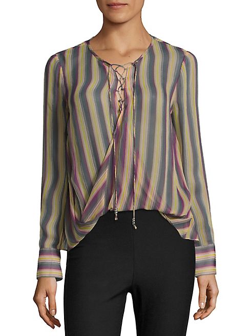 Derek Lam 10 Crosby - Drape Front Silk Blouse