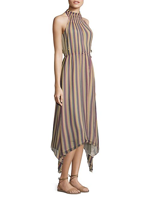 Derek Lam 10 Crosby - Striped Silk Mockneck Dress