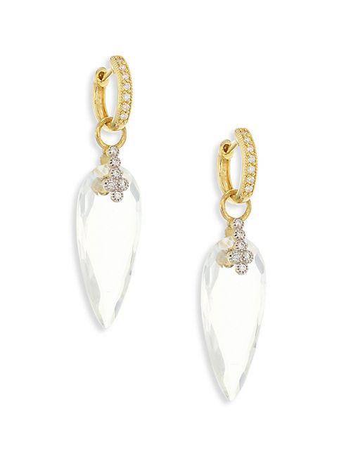 Jude Frances - Provence Champagne Diamond & White Topaz Teardrop Earring Charms