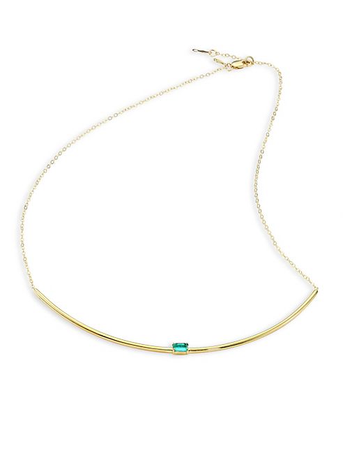 ILA - Dax Emerald & 14K Yellow Gold Bib Necklace