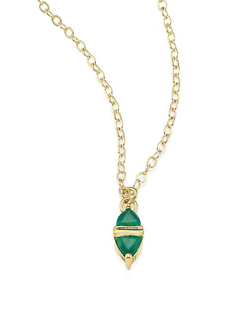 ILA - Nessa Emerald & 14K Yellow Gold Pendant Necklace