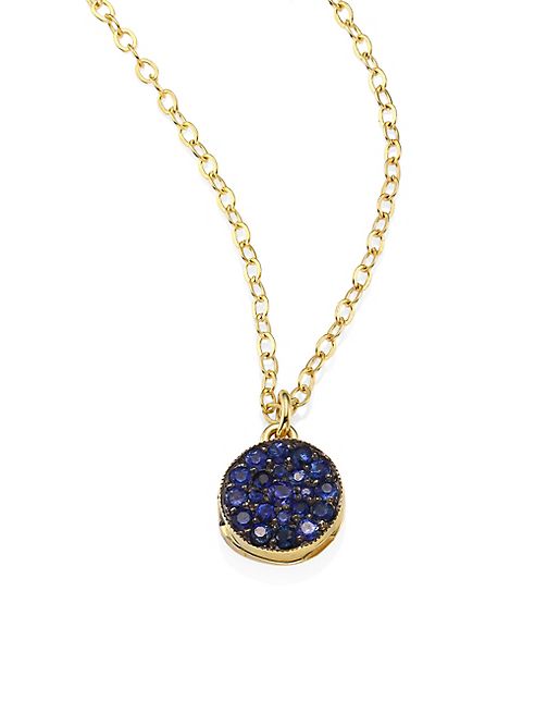 ILA - Zerrah Blue Sapphire & 14K Yellow Gold Locket Necklace